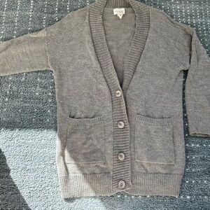 Laude the Label women’s wool taupe cardigan with pockets sz m